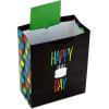 Hallmark 13″ Large Birthday Gift Bags with Tissue Paper (3-Pack: Black and Neon, Rainbow, WooHoo!) for Kids, Adults, Teens, Coworkers(Yellow  Pink  Blue)
