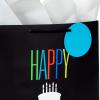 Hallmark 13″ Large Birthday Gift Bags with Tissue Paper (3-Pack: Black and Neon, Rainbow, WooHoo!) for Kids, Adults, Teens, Coworkers(Yellow  Pink  Blue)
