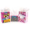 Hallmark 13″ Large Birthday Gift Bags with Tissue Paper (3-Pack: Black and Neon, Rainbow, WooHoo!) for Kids, Adults, Teens, Coworkers(Pink  Yellow)