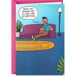 Hallmark Shoebox Funny Mother’s Day Card from Husband or Partner (Guy on Couch)(Mother’s Day  From Grateful Partner)
