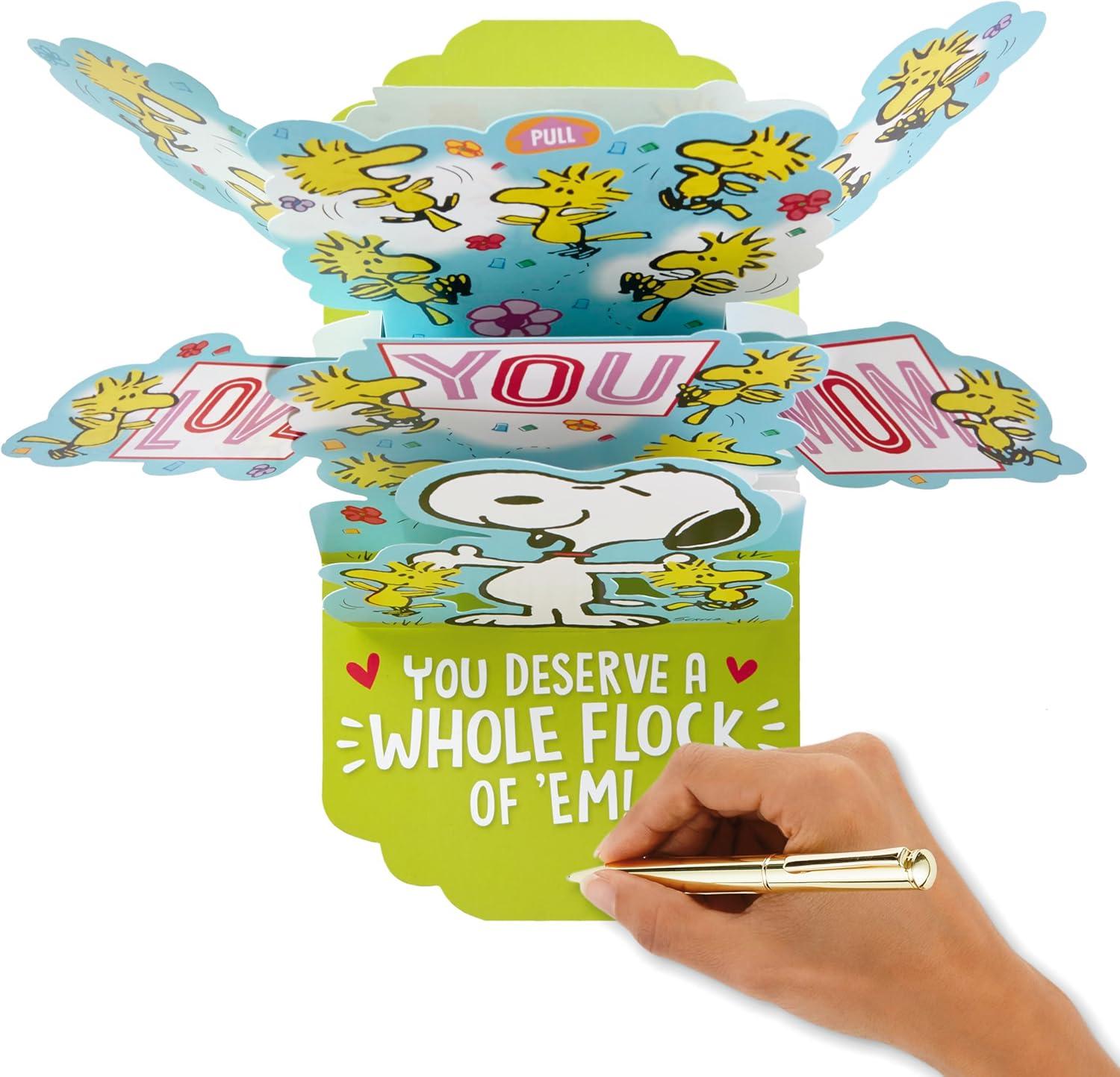 image:imageHallmark Pop Up Mothers Day Card with Song for Mom Pot of Butterflies Plays Happy by Pharrell Williams 58 x 83 inches 799MDL2026Pop Up Snoopy and Woodstock