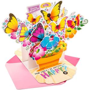 Hallmark Pop Up Mother’s Day Card with Song for Mom (Pot of Butterflies, Plays Happy by Pharrell Williams), 5.8 x 8.3 inches (799MDL2026)(Pop Up Flowers  Plays Happy By Pharrell Williams)