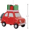 Hallmark Festive Snowman Christmas Ornament, Ceramic(Red Car)