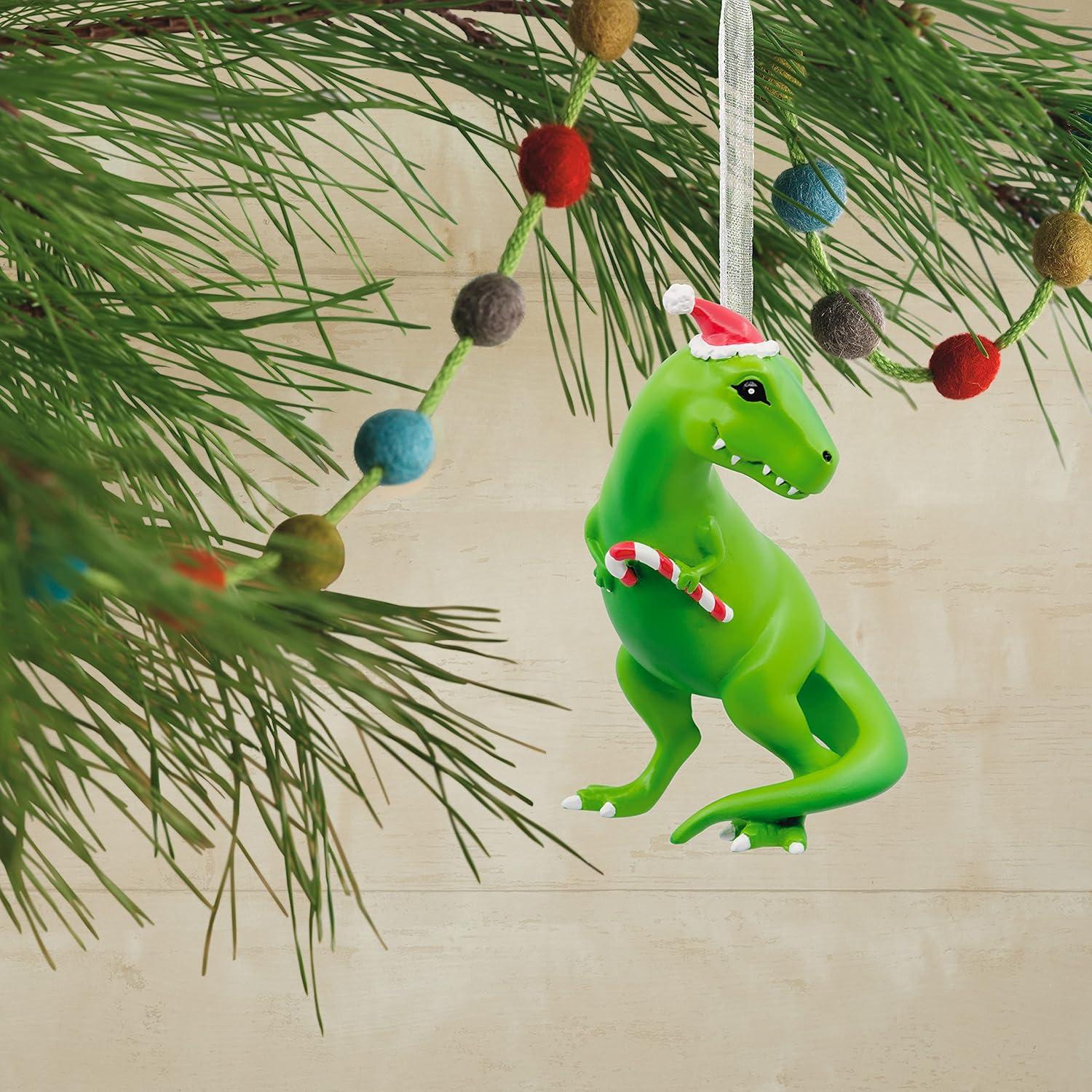 image:imageHallmark Dinosaur in Santa Hat Christmas Ornament ResinFun Tree Decoration