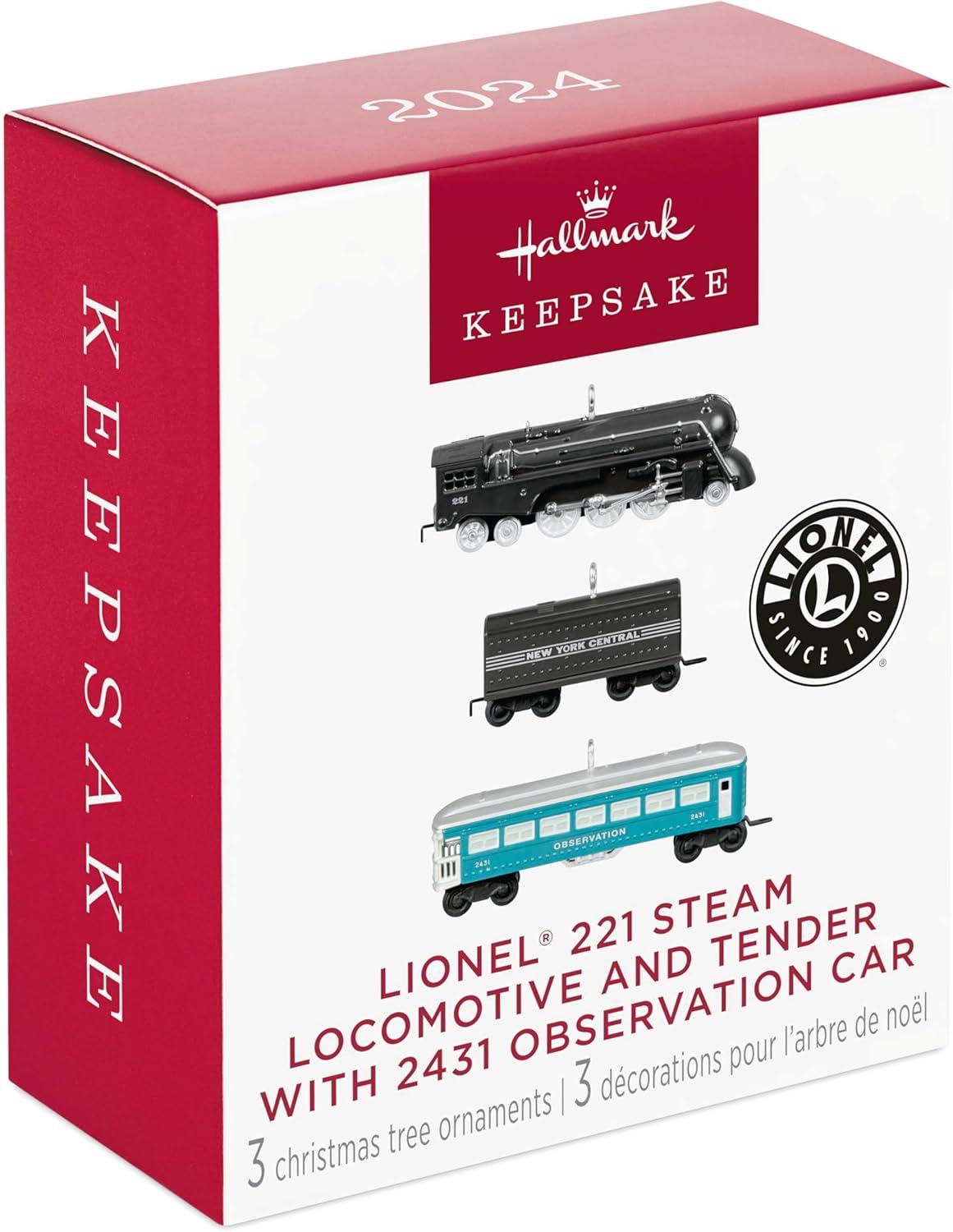 image:imageHallmark Keepsake Christmas Ornament 2024 Lionel Union Pacific Rotary Bathtub Gondola Metal Gifts for Train LoversLionel 221 Steam Locomotive and Tender with 2431 Observation Car