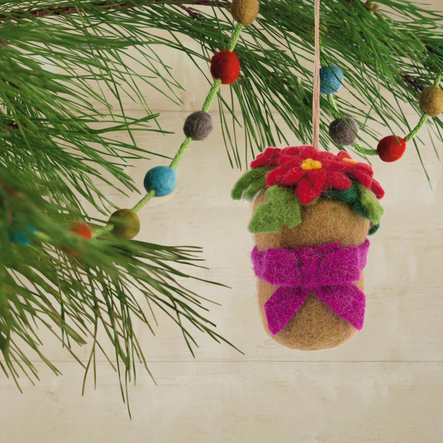 image:imageHallmark Poinsettias Christmas Ornament FabricPoinsettia