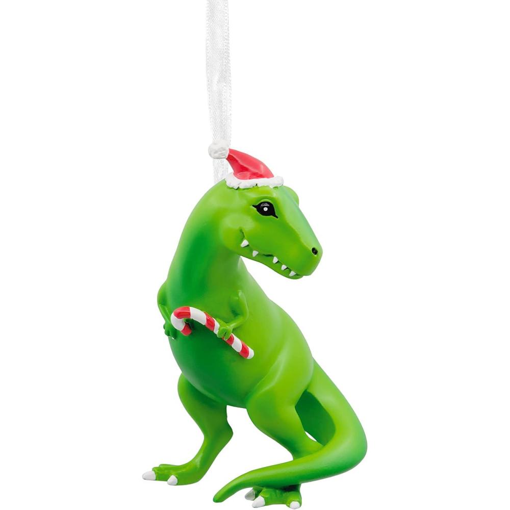 image:imageHallmark Dinosaur in Santa Hat Christmas Ornament ResinFun Tree Decoration