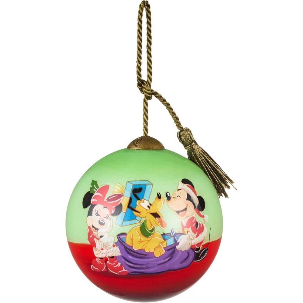 image:imageHallmark Disney Mickey and Friends NeQwa Art Christmas Ornament HandPainted Glass Gifts for Disney Fans
