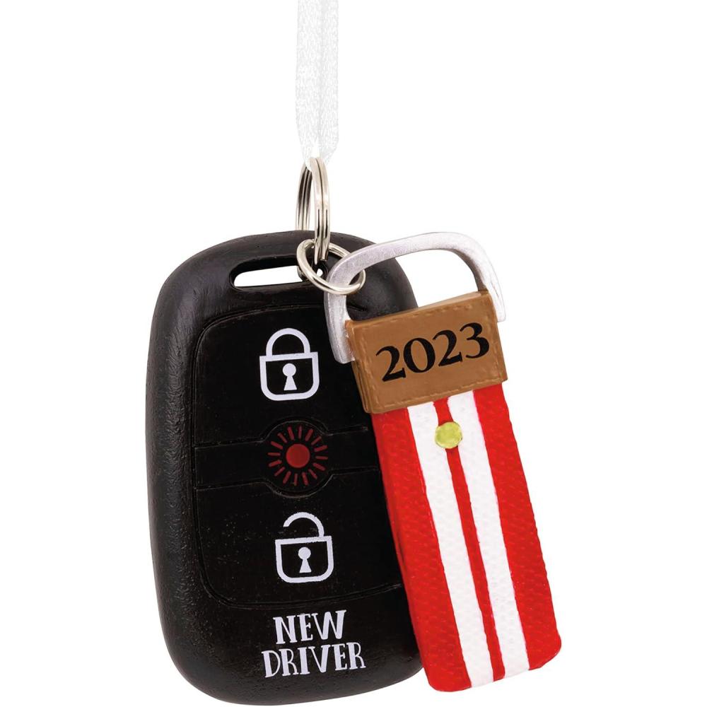 image:imageHallmark New Driver Pastel Keychain 2023 Christmas OrnamentStriped 2023