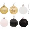 Hallmark Black, Gold, White Shatterproof Christmas Ornaments Set, 30-Piece