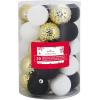 Hallmark Black, Gold, White Shatterproof Christmas Ornaments Set, 30-Piece