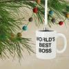 Hallmark The Office World’s Best Boss Coffee Mug Christmas Ornament (0002HCM9116)(Coffe Mug Glass)