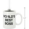 Hallmark The Office World’s Best Boss Coffee Mug Christmas Ornament (0002HCM9116)(Coffe Mug Glass)