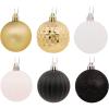 Hallmark Black, Gold, White Shatterproof Christmas Ornaments Set, 30-Piece