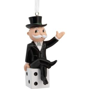 Hallmark Christmas Ornament, Hasbro Scrabble Ornament, Gifts for Friends and Family(Mr. Monopoly with Dice)