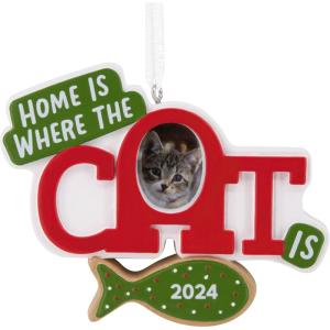 Hallmark Keepsake Christmas Ornament (Home is Where The Cat is, Photo Frame 2024)(Cat Photo Holder)