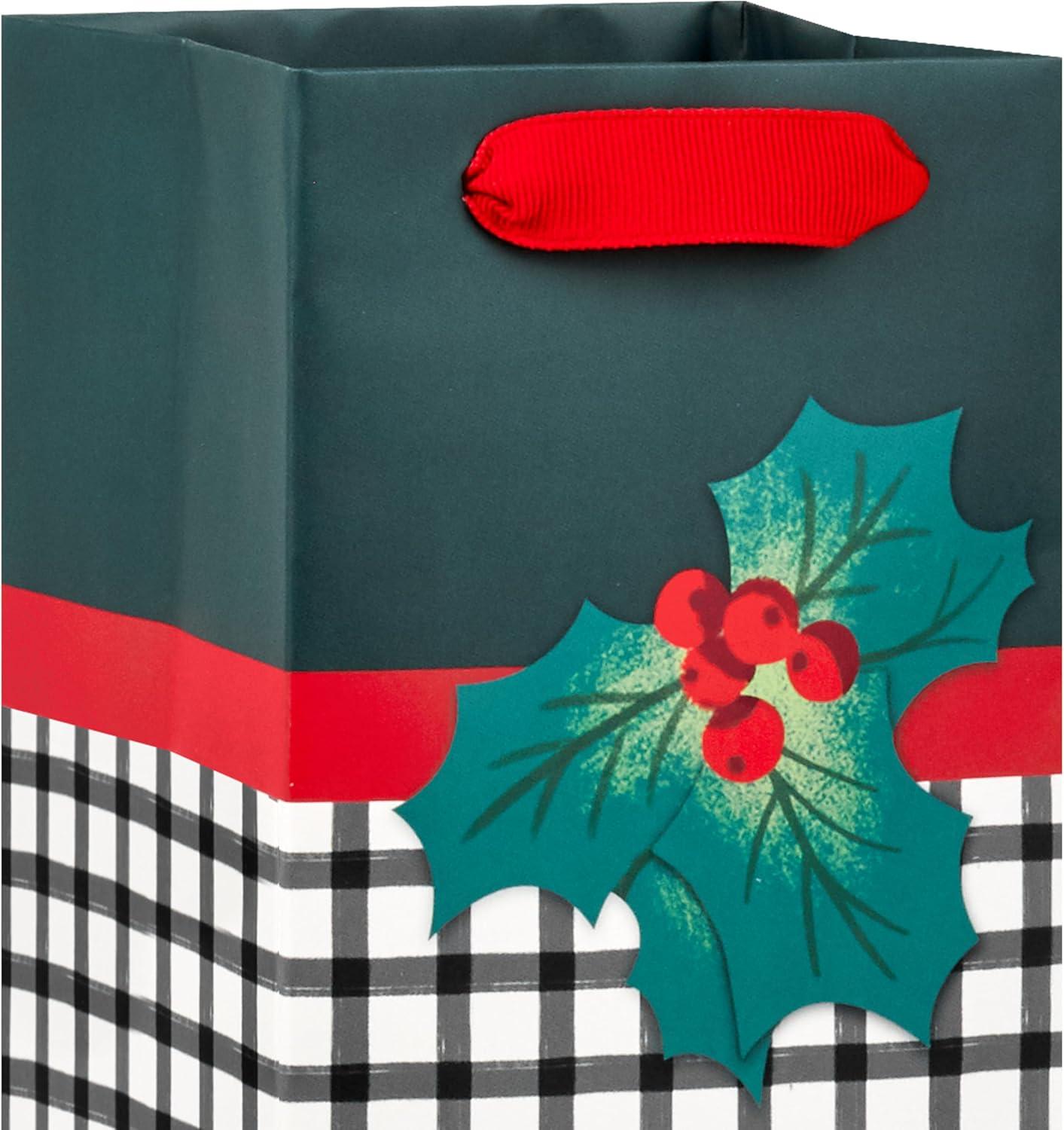 image:imageHallmark Assorted Classic Christmas Gift Bags 8 Bags 2 Small 6 2 Medium 9 2 Large 13 2 Bottle 13 Nutcracker Tree Holly Red and Green Plaid1 count Pack of 8
