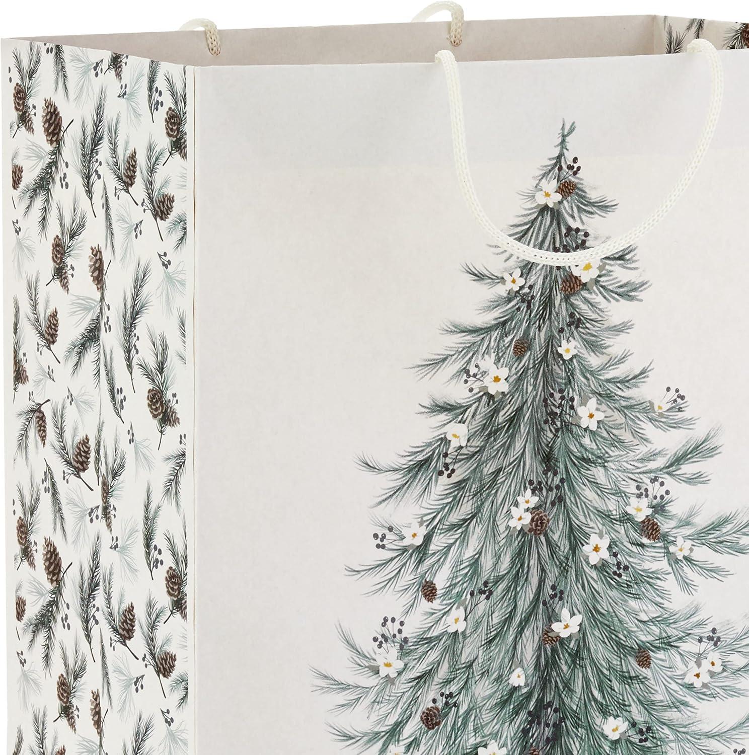 image:imageHallmark Assorted Retro Santa Christmas Gift Bags 8 Bags 2 Small 6 2 Medium 9 2 Large 13 2 Bottle 13 Black and Red Plaid Sleigh TreeSage Green Assortment