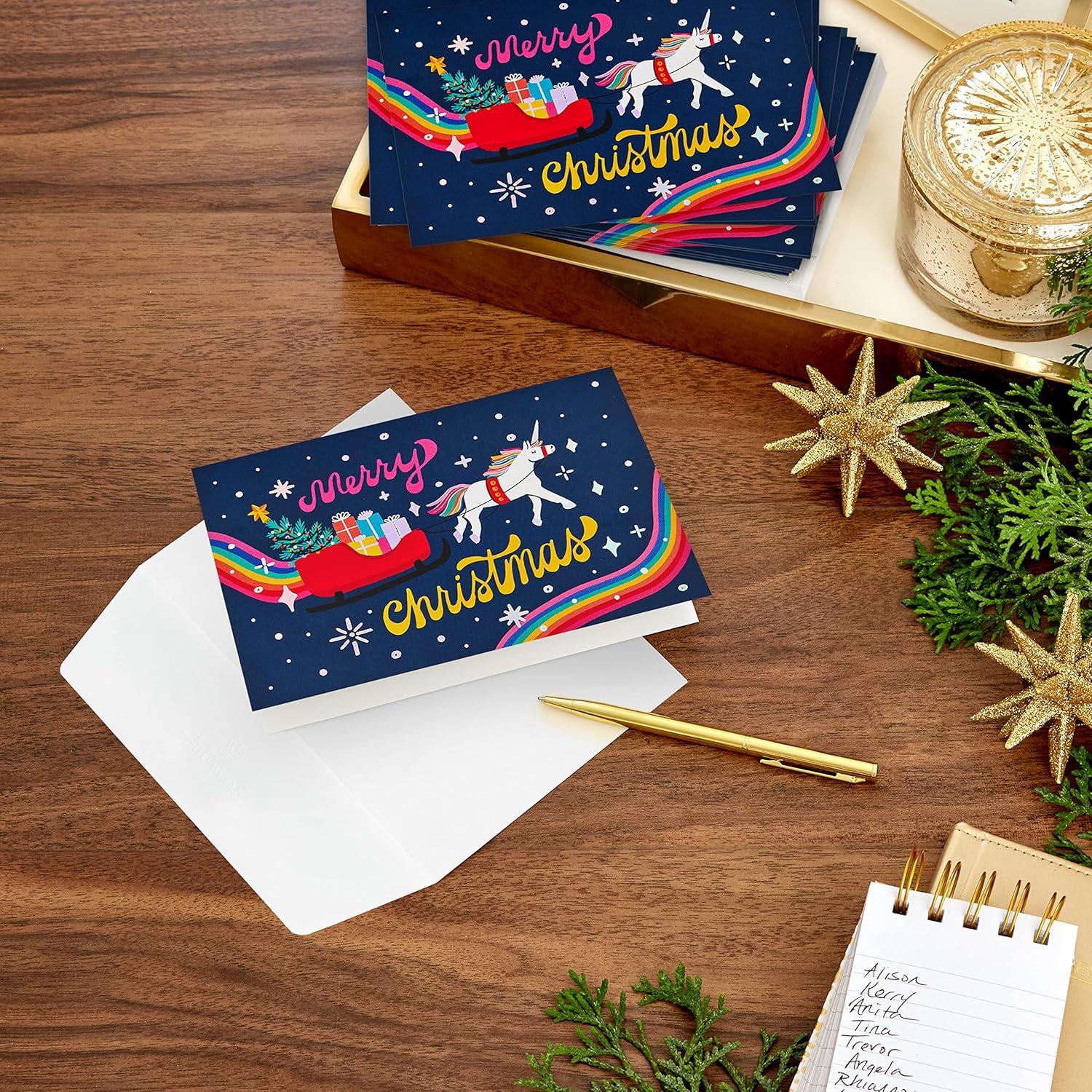 image:imageHallmark Boxed Christmas Cards Christmas Unicorn 16 Cards and Envelopes Christmas Unicorn Holiday Cards