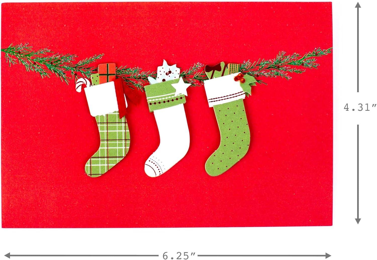 image:imageHallmark Boxed Handmade Christmas Cards 12 Cards with Envelopes Fireplace Happy HomeChristmas Stockings