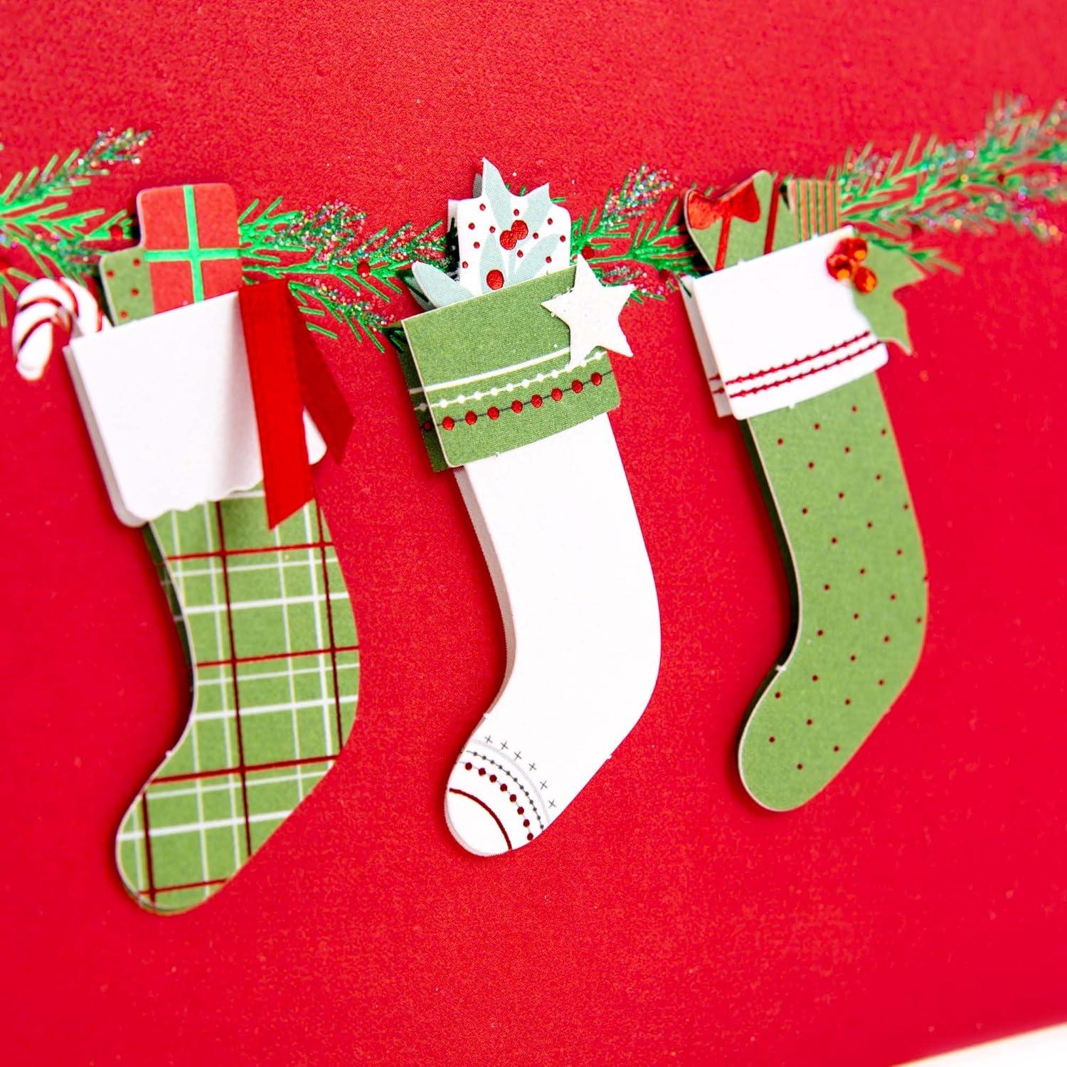 image:imageHallmark Boxed Handmade Christmas Cards 12 Cards with Envelopes Fireplace Happy HomeChristmas Stockings