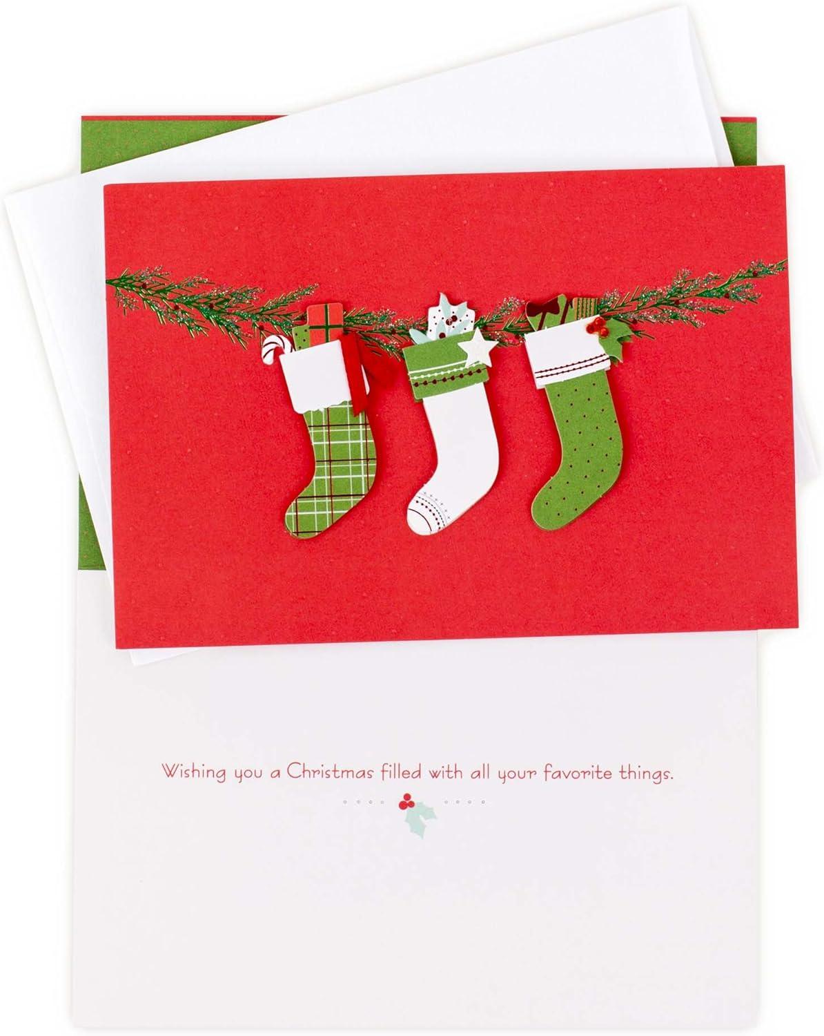 image:imageHallmark Boxed Handmade Christmas Cards 12 Cards with Envelopes Fireplace Happy HomeChristmas Stockings