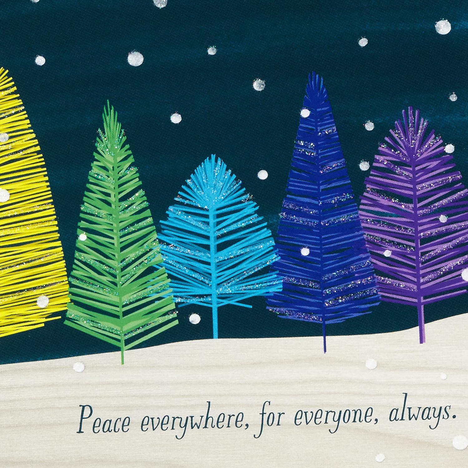 image:imageHallmark Bulk Glittery Holiday Boxed Cards 40 Cards and 40 Envelopes Fa La La Skiing Penguins Donut Pink GarlandRainbow Trees