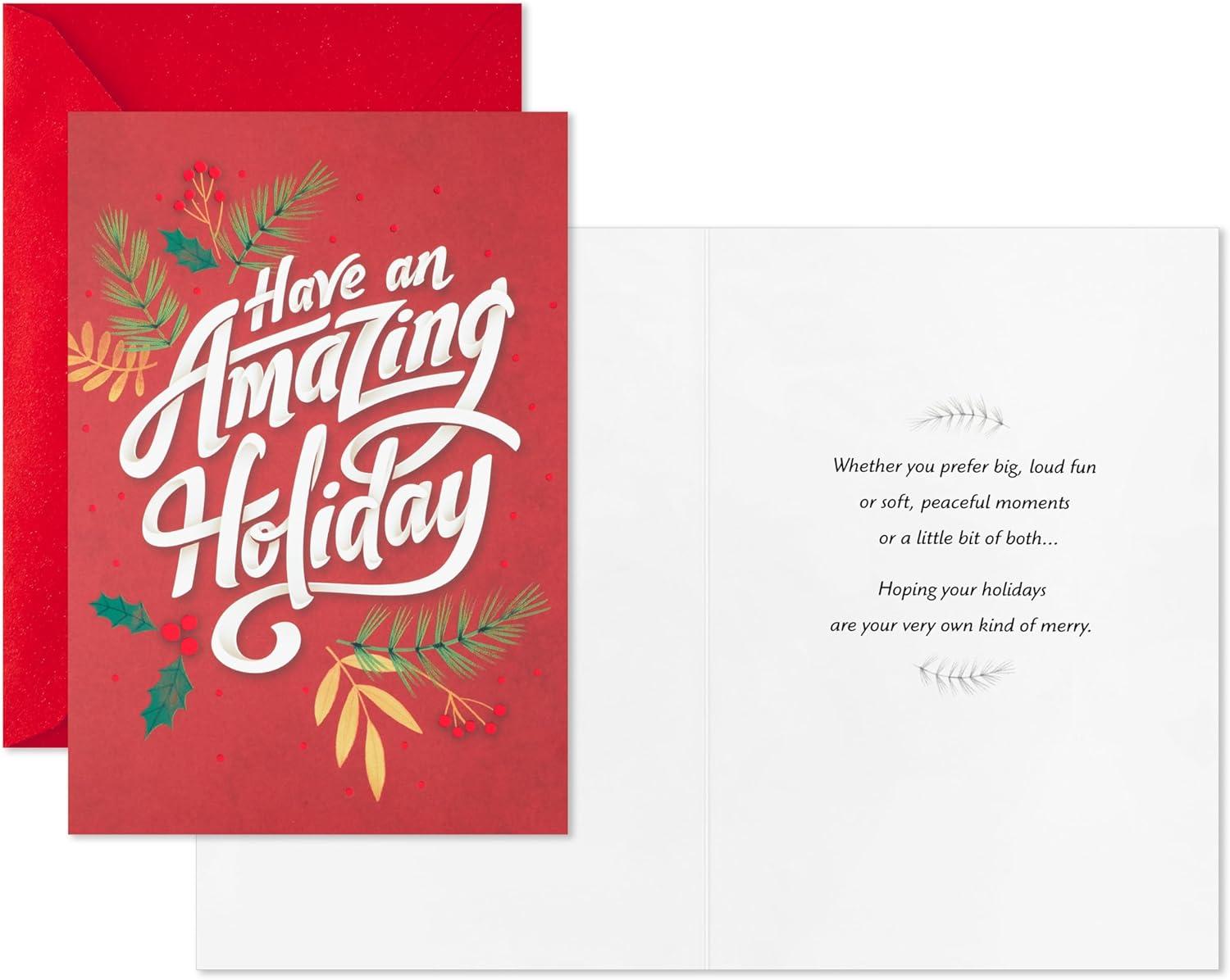 image:imageHallmark Bulk Modern Holiday Boxed Cards 40 Cards and 40 Envelopes Gold Foil Houses and Trees on Navy BlueHave an Amazing Holiday