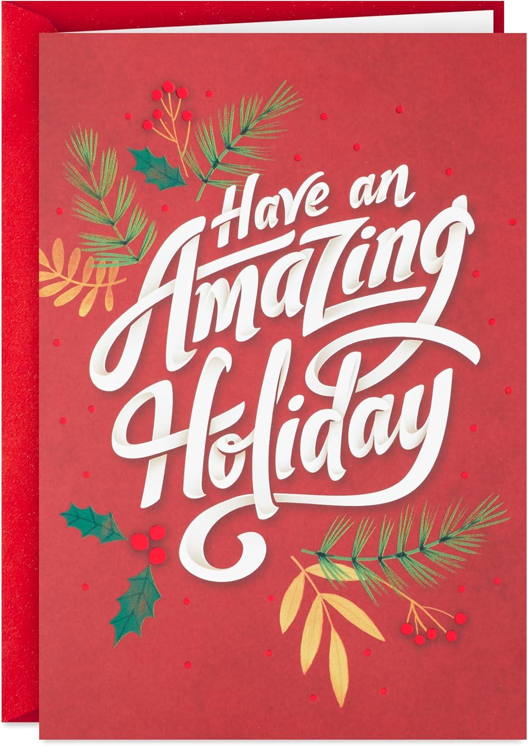 image:imageHallmark Bulk Modern Holiday Boxed Cards 40 Cards and 40 Envelopes Gold Foil Houses and Trees on Navy BlueHave an Amazing Holiday