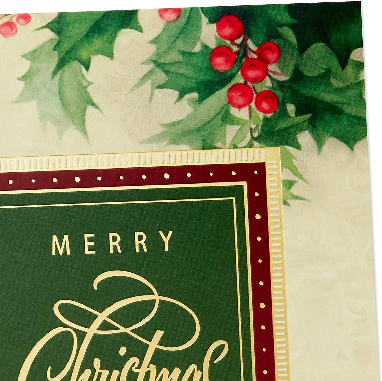 image:imageHallmark Bulk White Christmas Card Assortment 40 Cards and 40 Envelopes Snowy Pinecone Bottle Brush TreesHoliday Holly