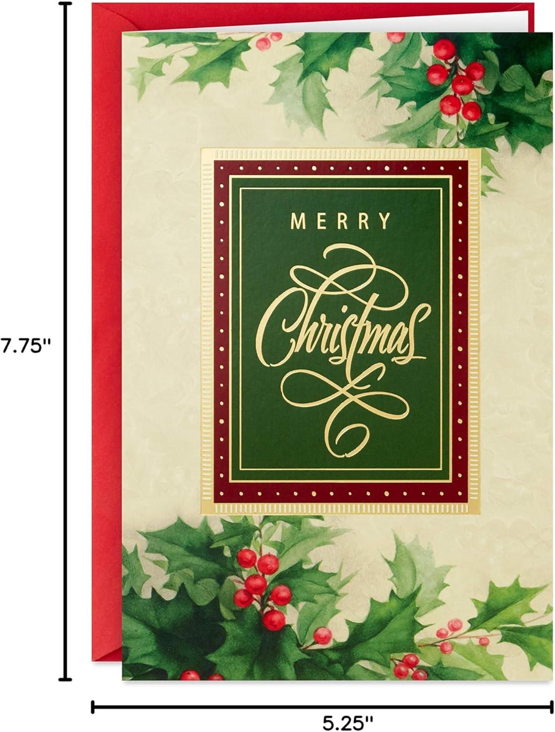 image:imageHallmark Bulk White Christmas Card Assortment 40 Cards and 40 Envelopes Snowy Pinecone Bottle Brush TreesHoliday Holly