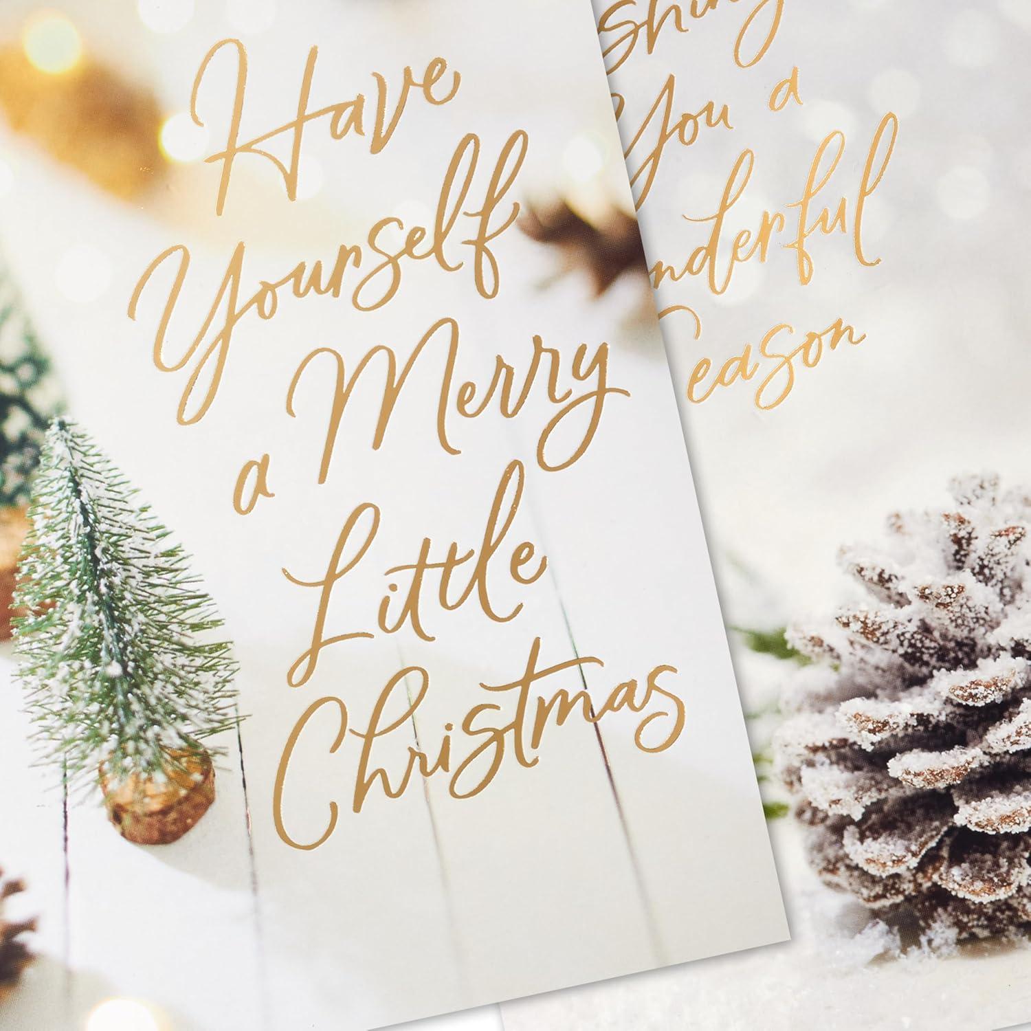 image:imageHallmark Bulk White Christmas Card Assortment 40 Cards and 40 Envelopes Snowy Pinecone Bottle Brush TreesPinecone