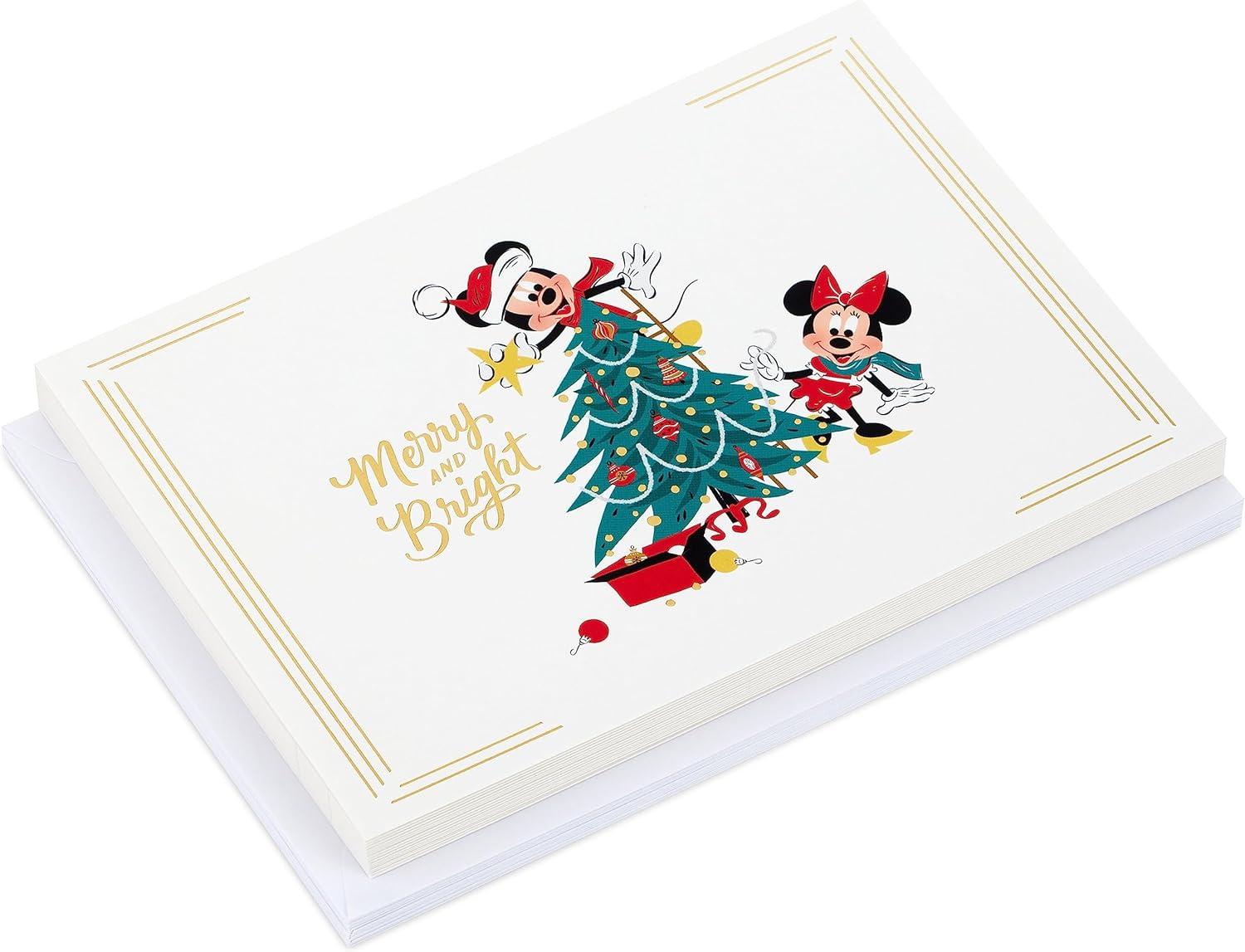 image:imageHallmark Disney Mickey Mouse Christmas Cards 16 Cards and Envelopes Merry and BrightChristmas Cards