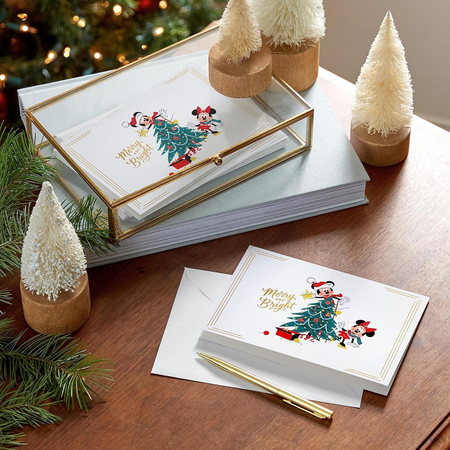 image:imageHallmark Disney Mickey Mouse Christmas Cards 16 Cards and Envelopes Merry and BrightChristmas Cards