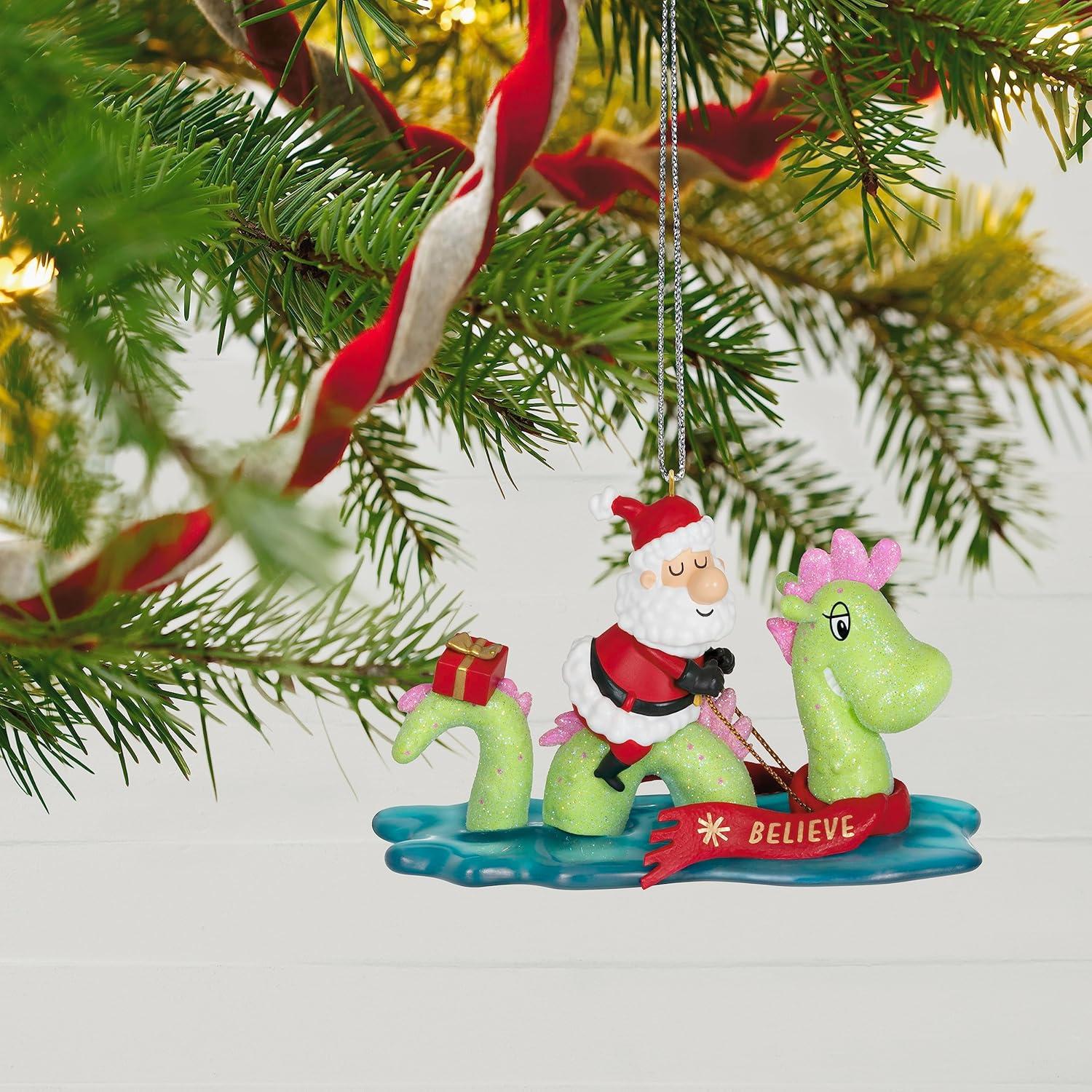image:imageHallmark Keepsake Christmas Ornament 2024 Muletide Cheer Funny GiftsSanta and Loch Ness Monster