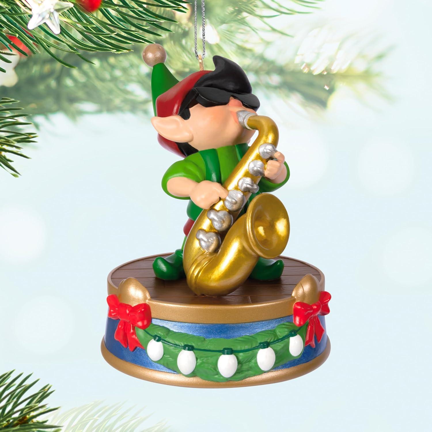 image:imageHallmark Keepsake Christmas Ornament 2024 North Pole Tree Trimmers Band Collection Stuey On Sax Musical With Light Music GiftsStuey On Sax