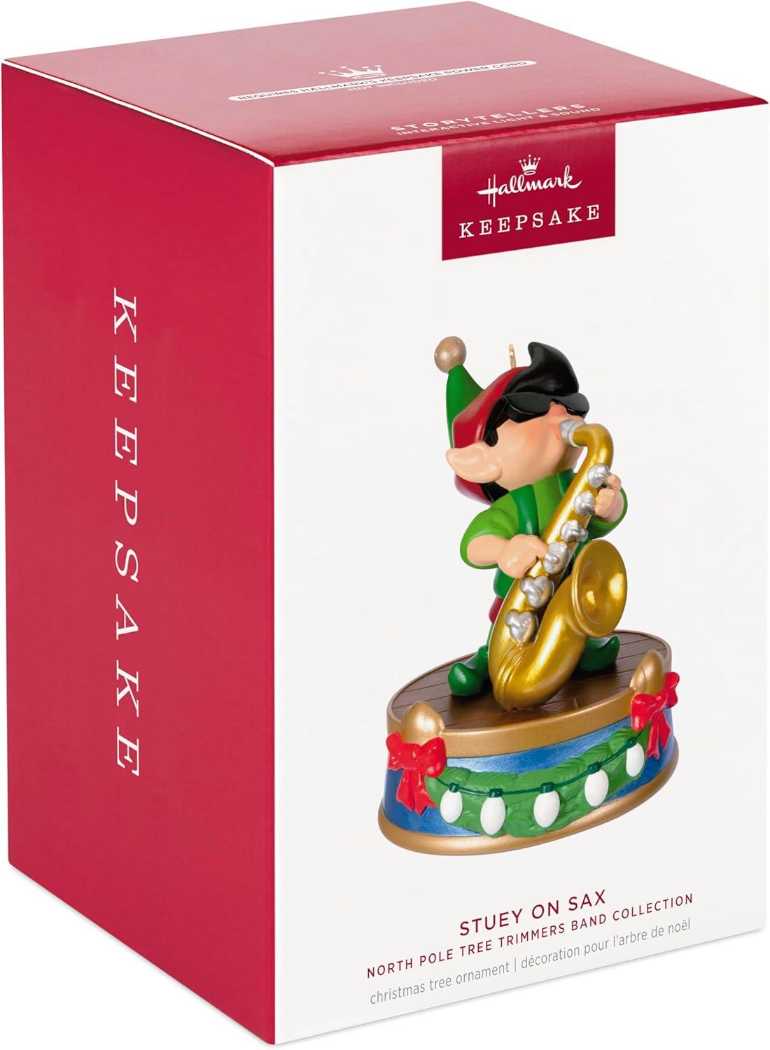 image:imageHallmark Keepsake Christmas Ornament 2024 North Pole Tree Trimmers Band Collection Stuey On Sax Musical With Light Music GiftsStuey On Sax