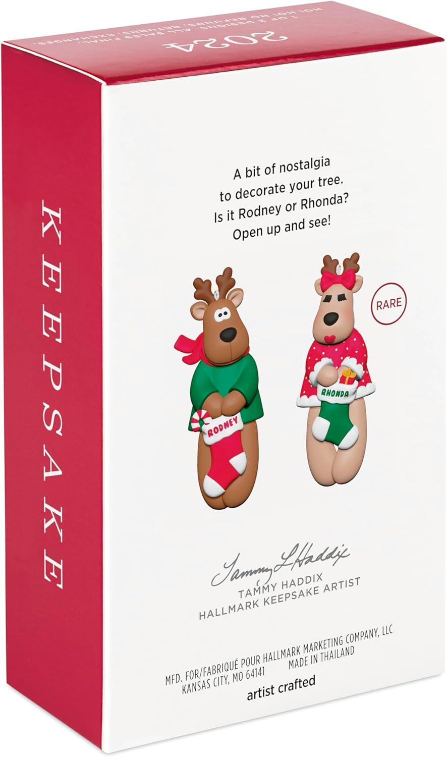 image:imageHallmark Keepsake Christmas Ornament 2024 Vintage Reindeer Porcelain Gifts for Christmas LoversReindeer Surprise