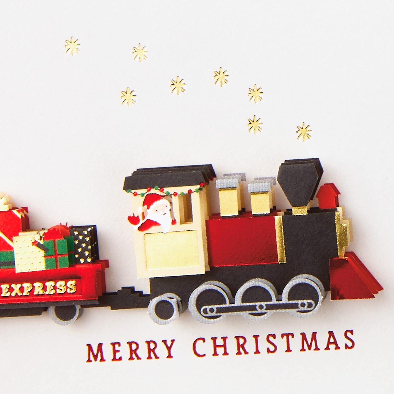 image:imageHallmark Signature Christmas Card Fun Surprises Santa Claus with GiftChristmas Train