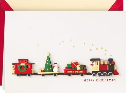 image:imageHallmark Signature Christmas Card Fun Surprises Santa Claus with GiftChristmas Train