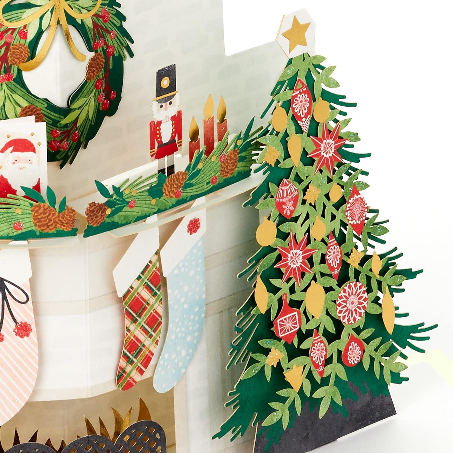 image:imageHallmark Signature Pop Up Christmas Card 3D Christmas Tree OrnamentFireplace Scene Pop Up