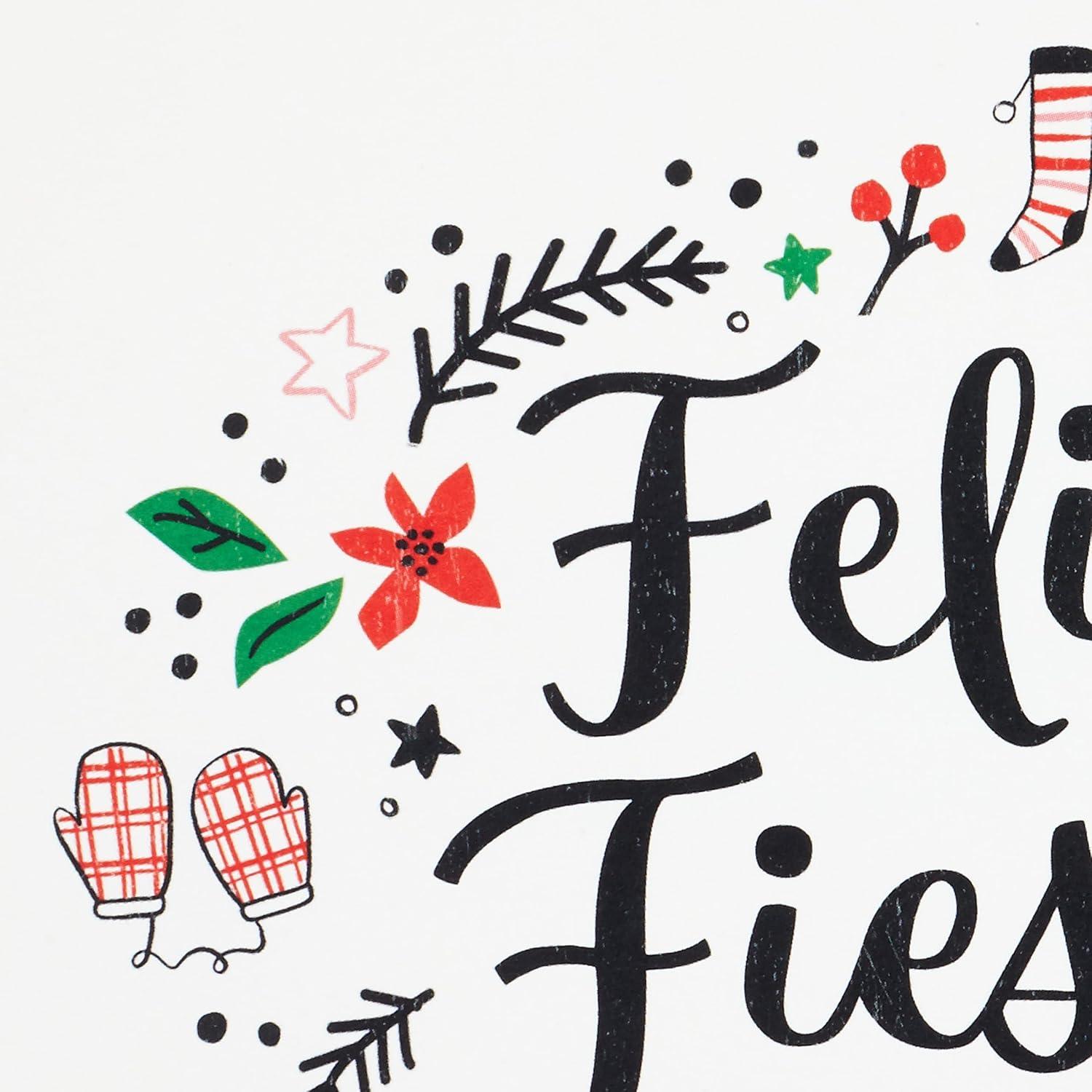image:imageHallmark Vida Pack of 6 Spanish Christmas Cards with Stickers Tarjeta Navideas Espaolas Felices FiestasFelices Fiestas 6 Spanish Cards with Envelopes