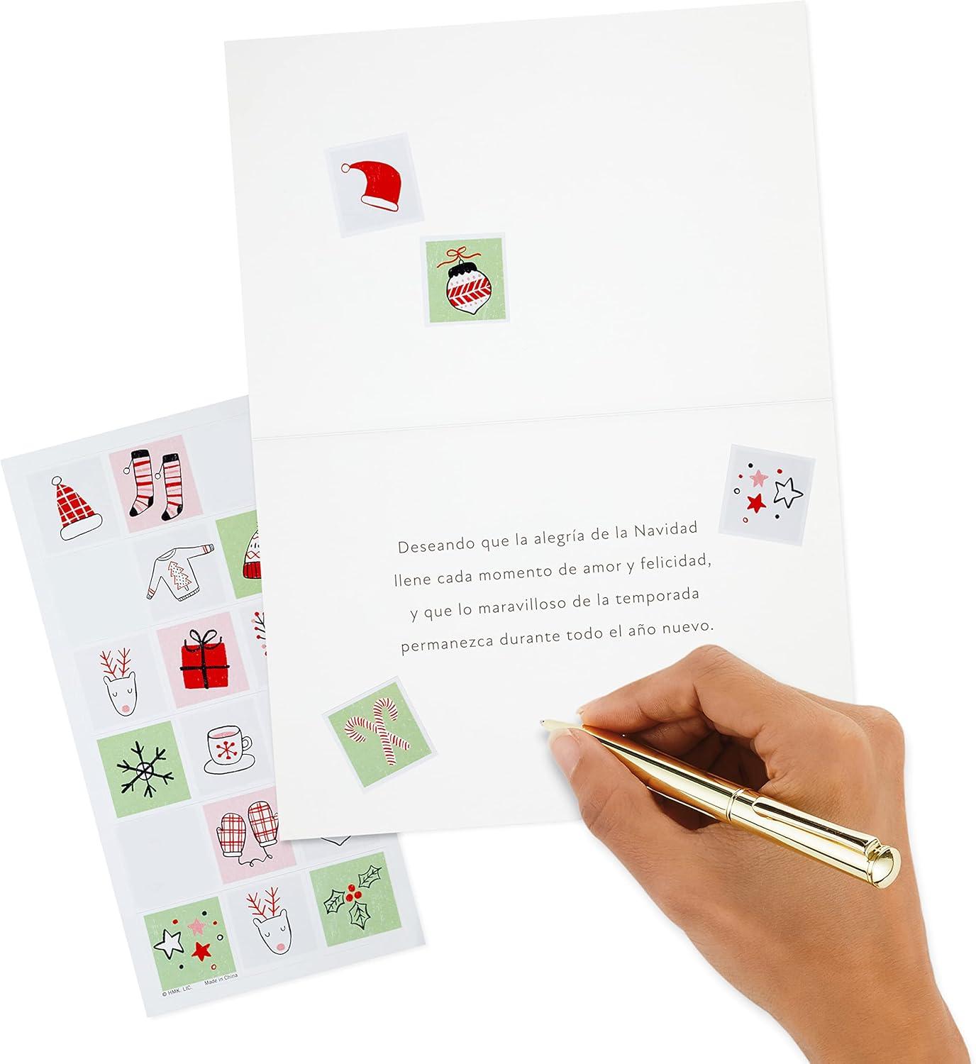 image:imageHallmark Vida Pack of 6 Spanish Christmas Cards with Stickers Tarjeta Navideas Espaolas Felices FiestasFelices Fiestas 6 Spanish Cards with Envelopes