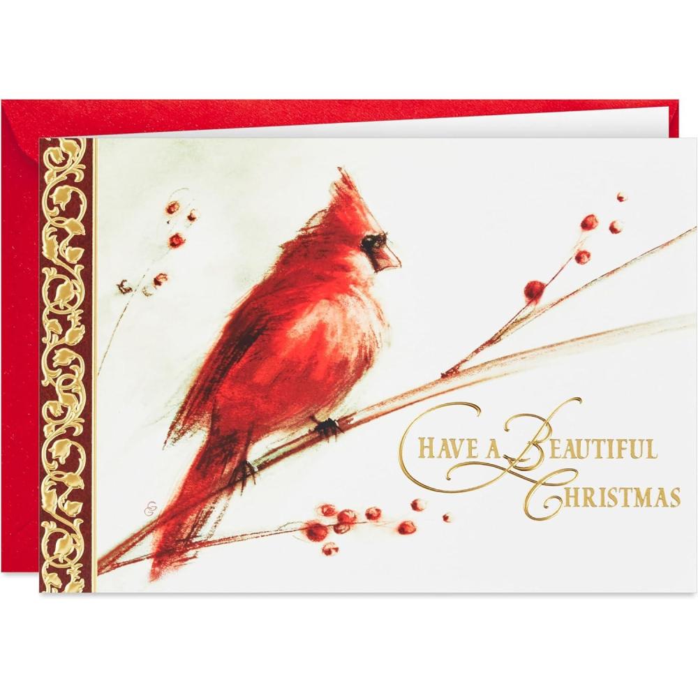 image:imageHallmark Boxed Christmas Cards Painted Cardinal 40 Cards and 40 Envelopes Beautiful Christmas