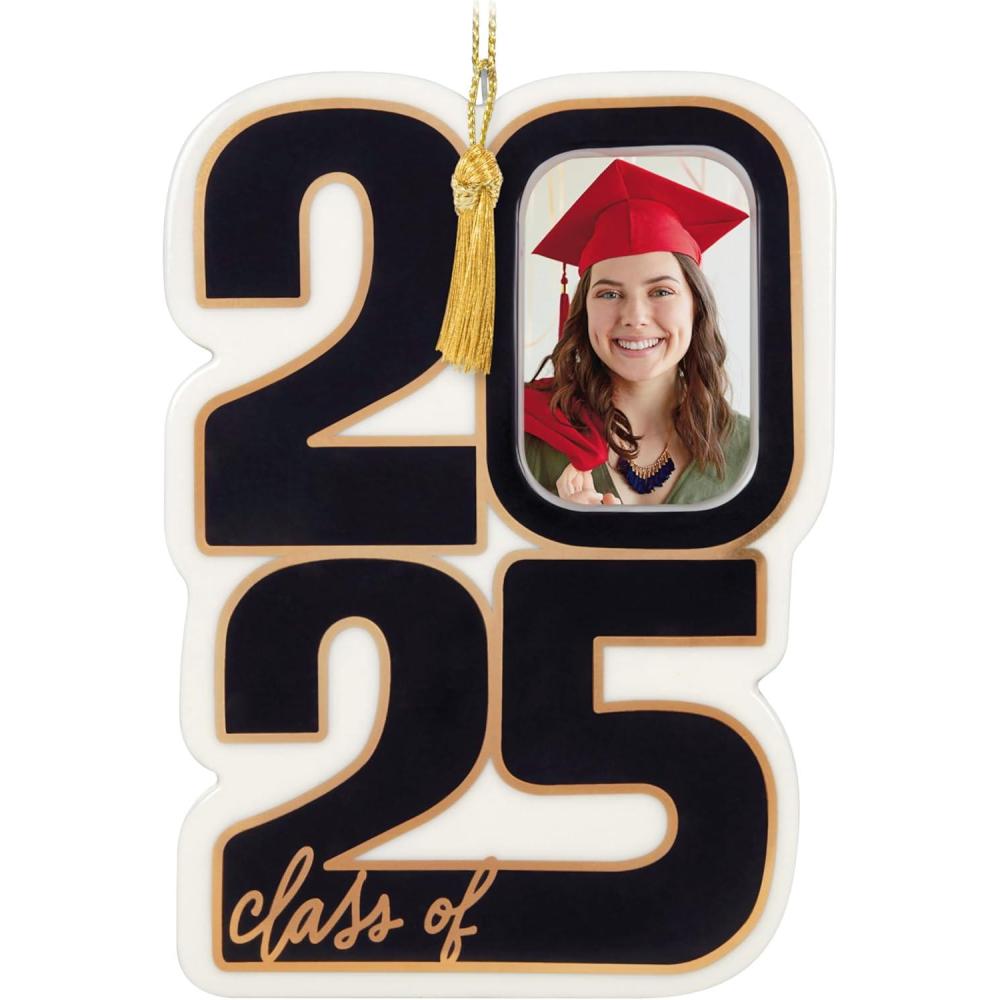 image:imageHallmark Keepsake Christmas Ornament 2024 Congrats Grad Photo Frame Porcelain Gift for GraduateClass of 2025