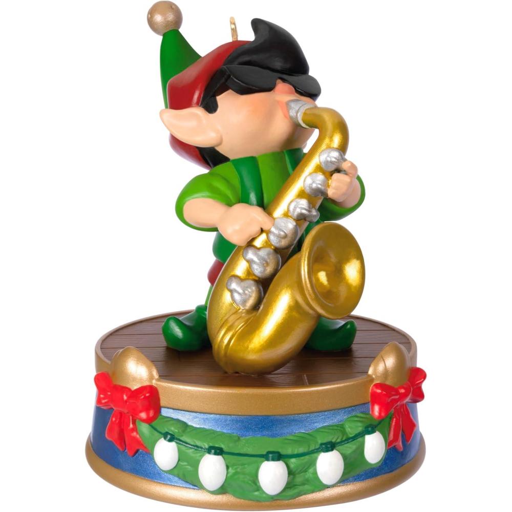 image:imageHallmark Keepsake Christmas Ornament 2024 North Pole Tree Trimmers Band Collection Stuey On Sax Musical With Light Music GiftsStuey On Sax