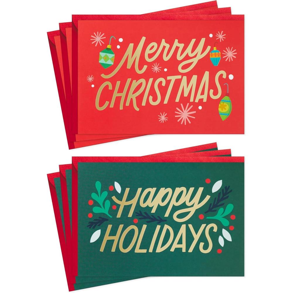 image:imageHallmark Modern Holiday Greeting Card Assortment 6 Cards with Envelopes Happy Holidays Merry Christmas
