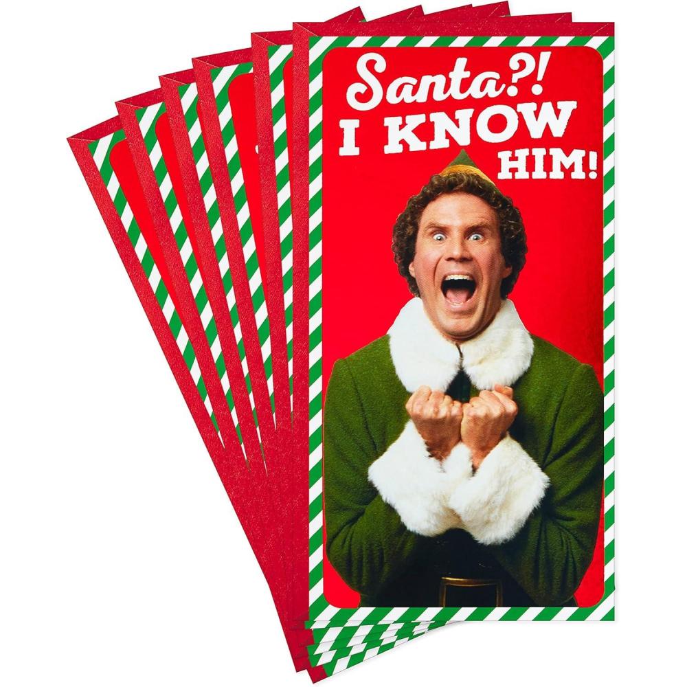image:imageHallmark Pack of Christmas Money or Gift Card Holders Buddy the Elf 6 Holiday Cards with EnvelopesElf Money Holder Cards