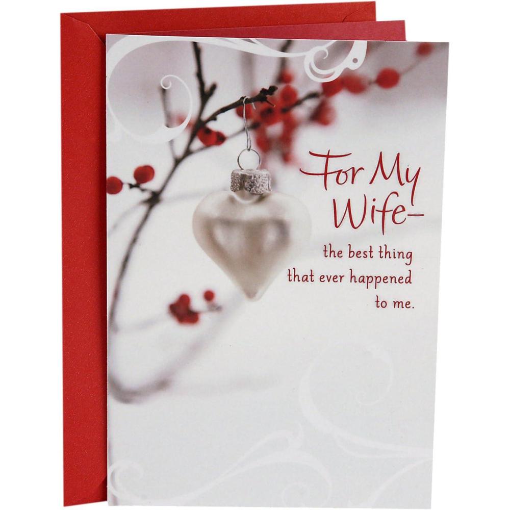 image:imageHallmark Romantic Christmas Card for Husband Wife Boyfriend Girlfriend I Love YouFor My Wife Winter Branch