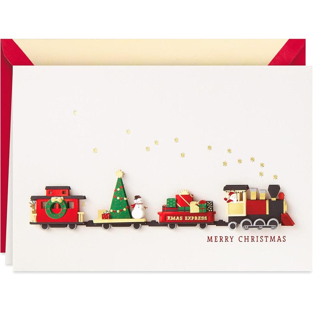 image:imageHallmark Signature Christmas Card Fun Surprises Santa Claus with GiftChristmas Train